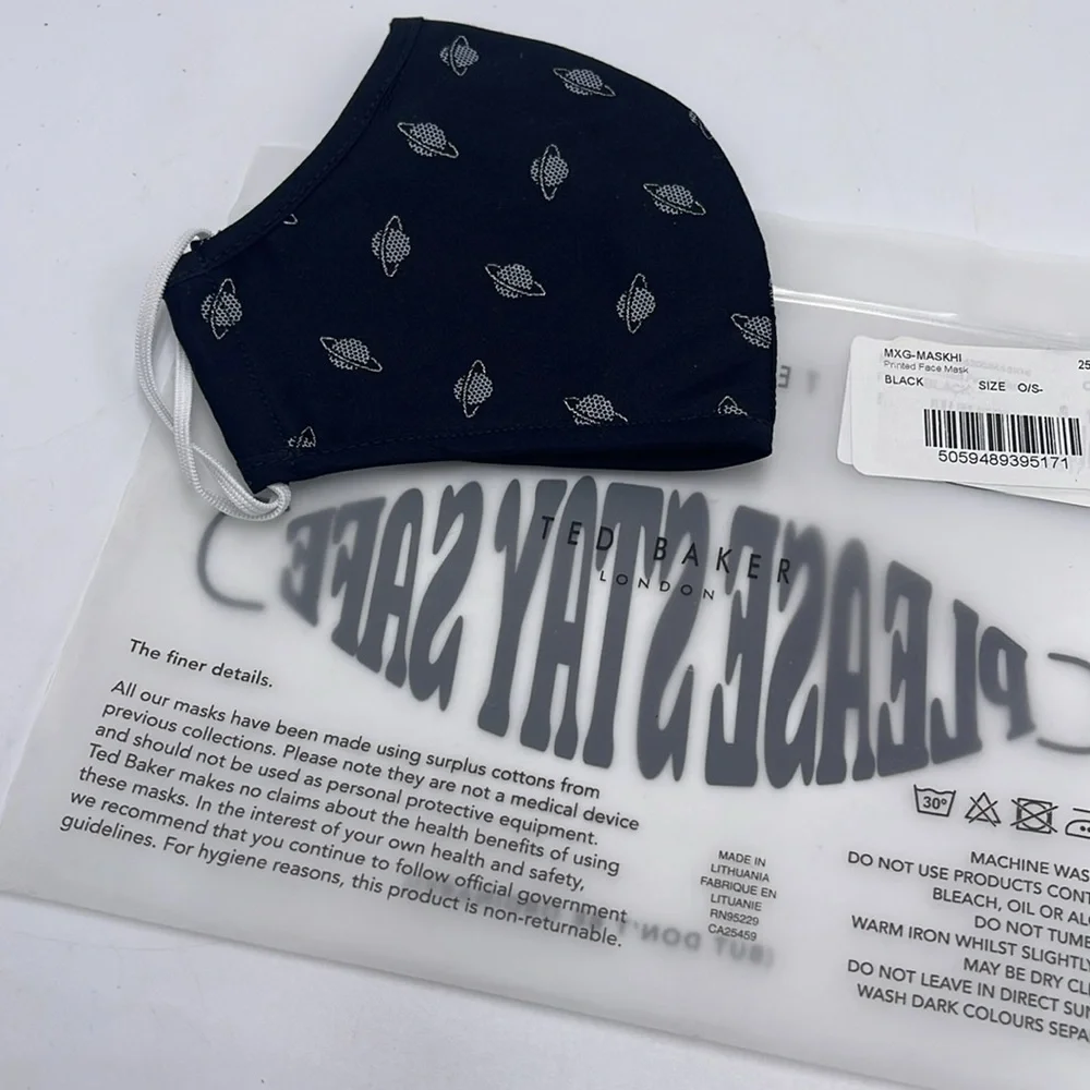 TED BAKER LONDON Reversible Reusable FACE MASK NWT OS
